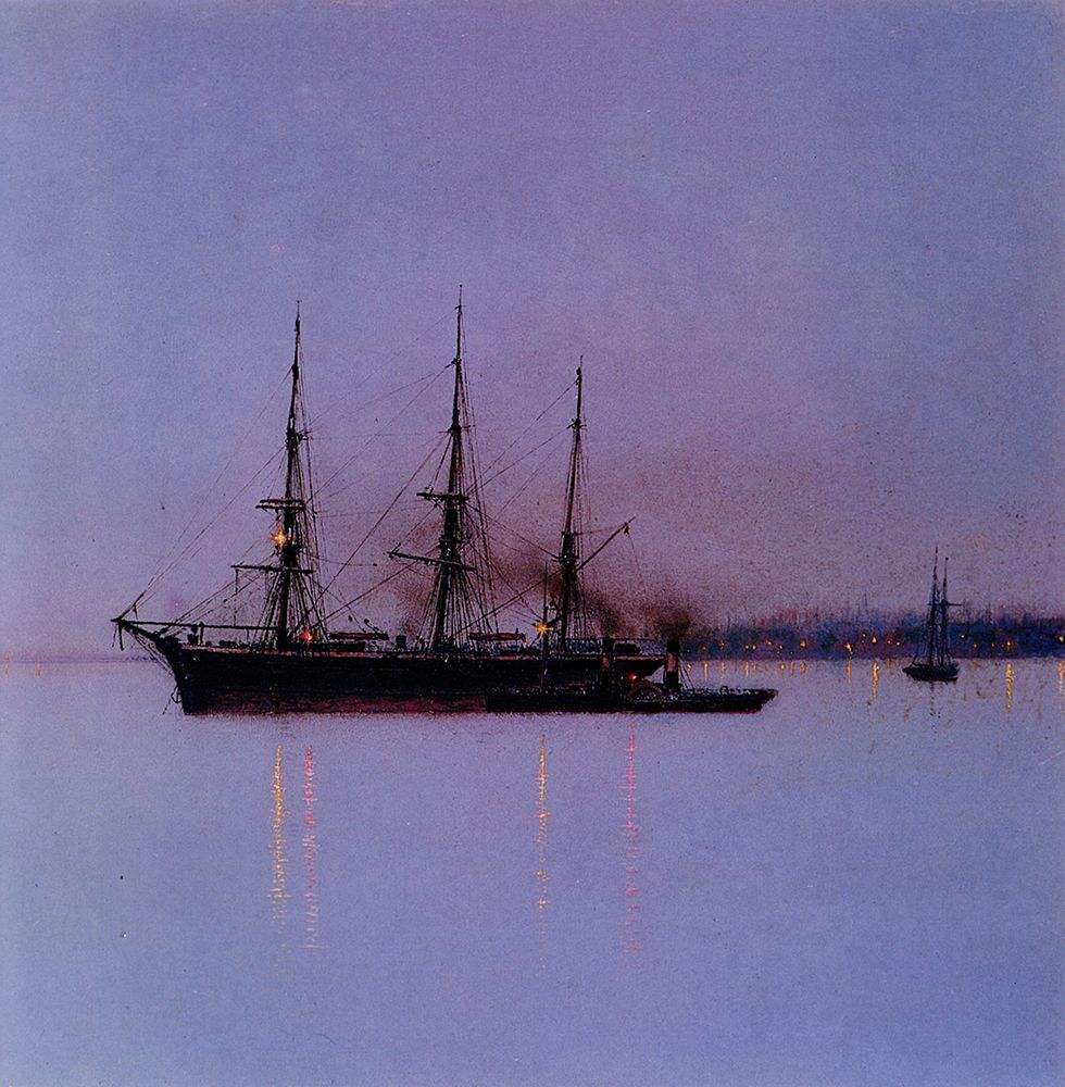At Anchor detail 1893 art print by John Atkinson Grimshaw for $57.95 CAD
