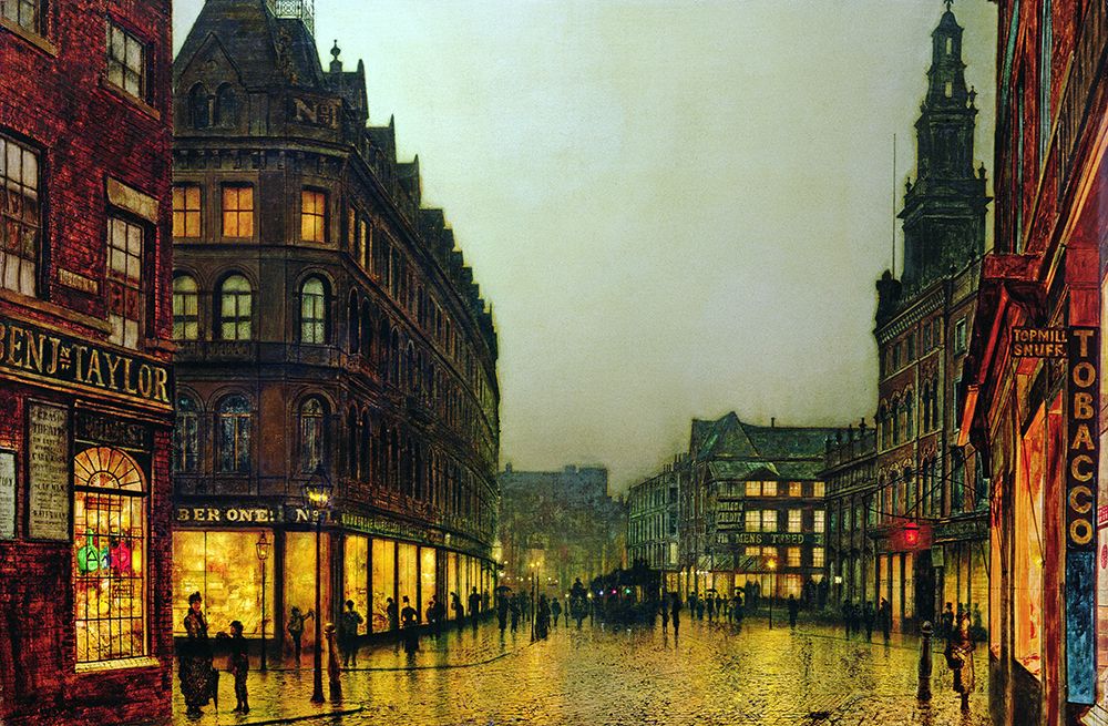 Boar Lane Leeds art print by John Atkinson Grimshaw for $57.95 CAD