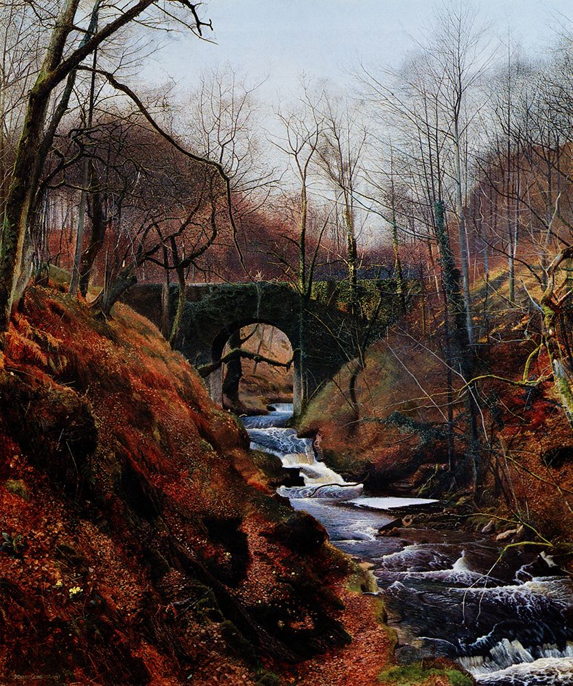 Ghyll Beck, Barden, Yorkshire 1867 art print by John Atkinson Grimshaw for $57.95 CAD