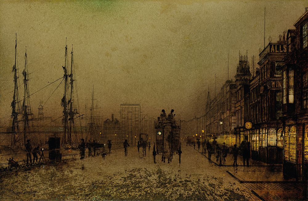 Glasgow Docks at Twilight art print by John Atkinson Grimshaw for $57.95 CAD
