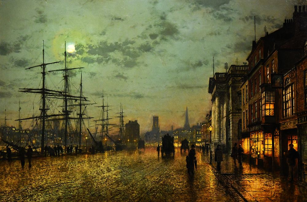 Liverpool Docks at Night art print by John Atkinson Grimshaw for $57.95 CAD