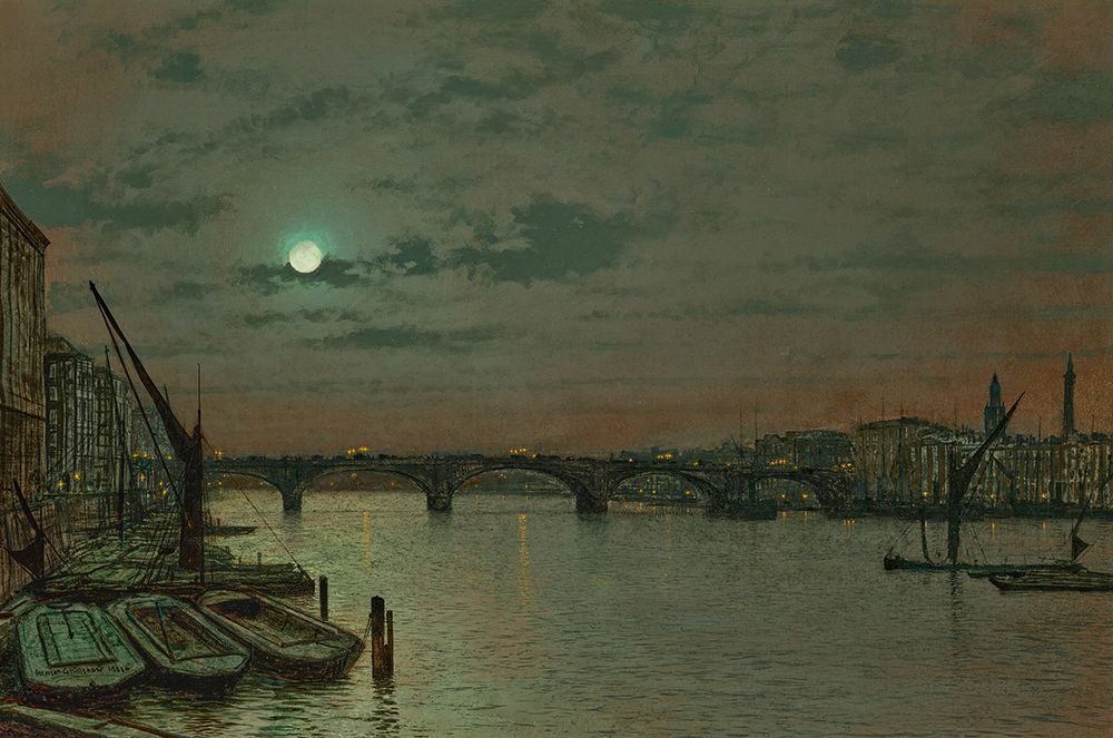 London Bridge 1883 art print by John Atkinson Grimshaw for $57.95 CAD