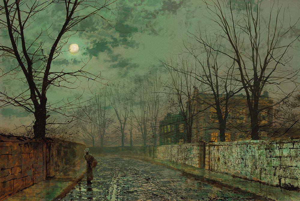 Under the Silvery Moonbeams 1882 art print by John Atkinson Grimshaw for $57.95 CAD