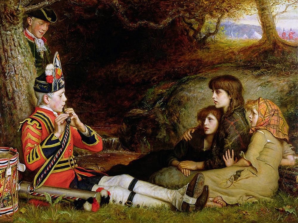 English Troops meet Scottish Girls during the 45 Rising 1884 art print by John Everett Millais for $57.95 CAD