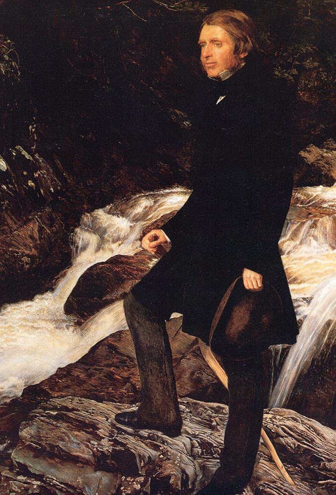 Portrait of John Ruskin 1854 detail art print by John Everett Millais for $57.95 CAD