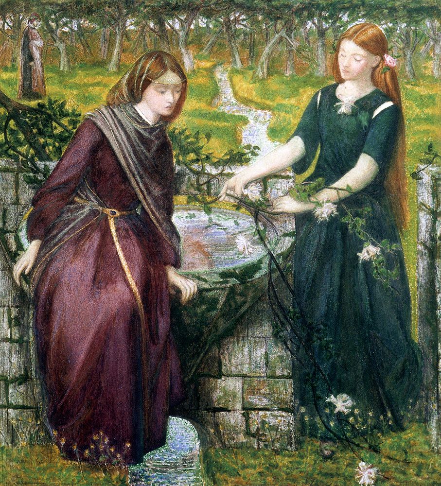 Dantes Vision of Rachel and Leah 1855 art print by Dante Gabriel Rossetti for $57.95 CAD
