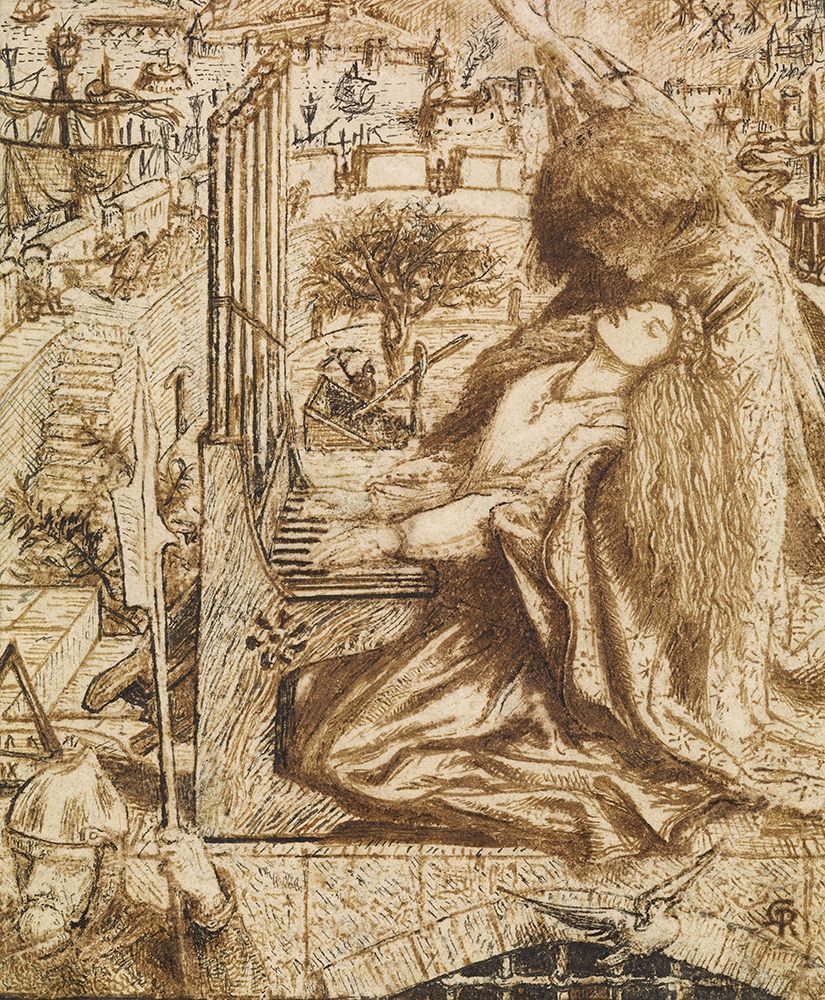 Design for Moxons Tennyson Saint Cecilia 1850 art print by Dante Gabriel Rossetti for $57.95 CAD