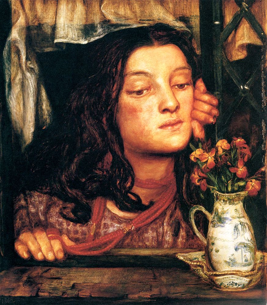 Girl at a Lattice 1862 art print by Dante Gabriel Rossetti for $57.95 CAD