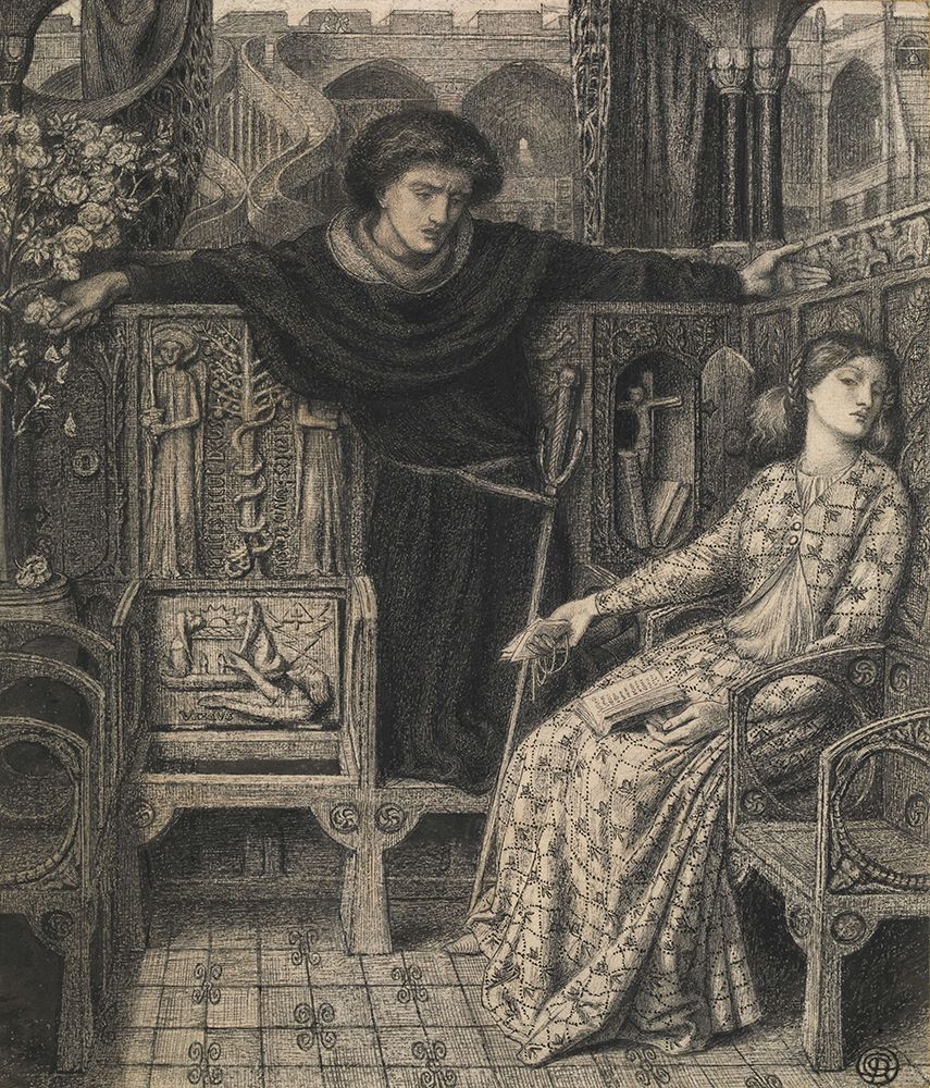 Hamlet and Ophelia 1858 art print by Dante Gabriel Rossetti for $57.95 CAD