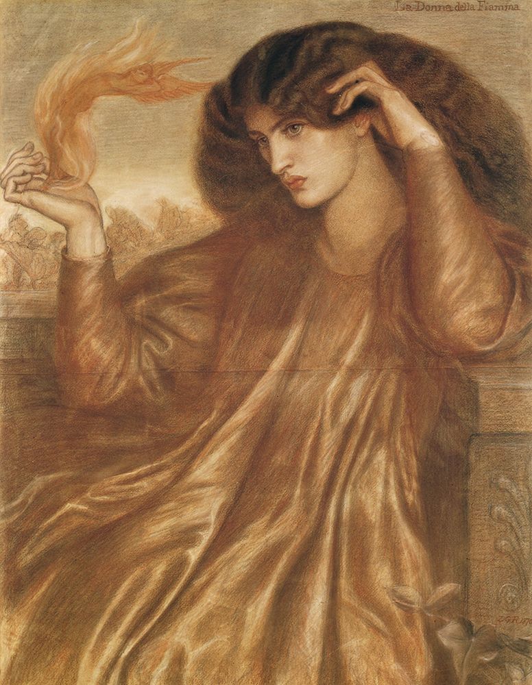 La Donna Della Fiamma 1870 art print by Dante Gabriel Rossetti for $57.95 CAD