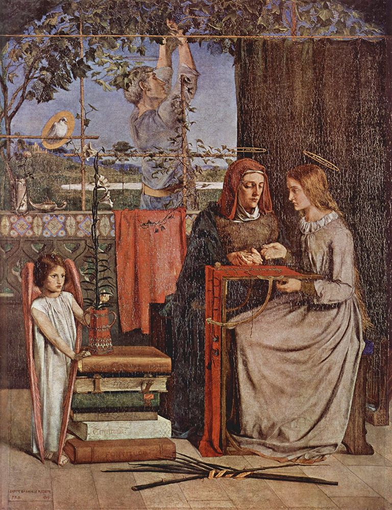 Linfanzia della Vergine Maria 1848 art print by Dante Gabriel Rossetti for $57.95 CAD