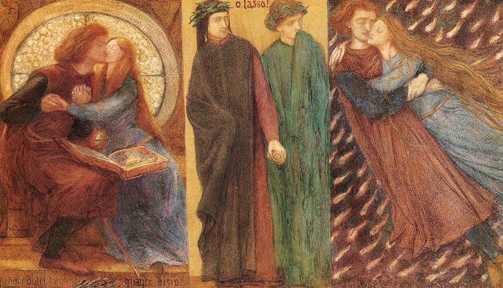 Paolo and Francesca da Rimini 1855 art print by Dante Gabriel Rossetti for $57.95 CAD