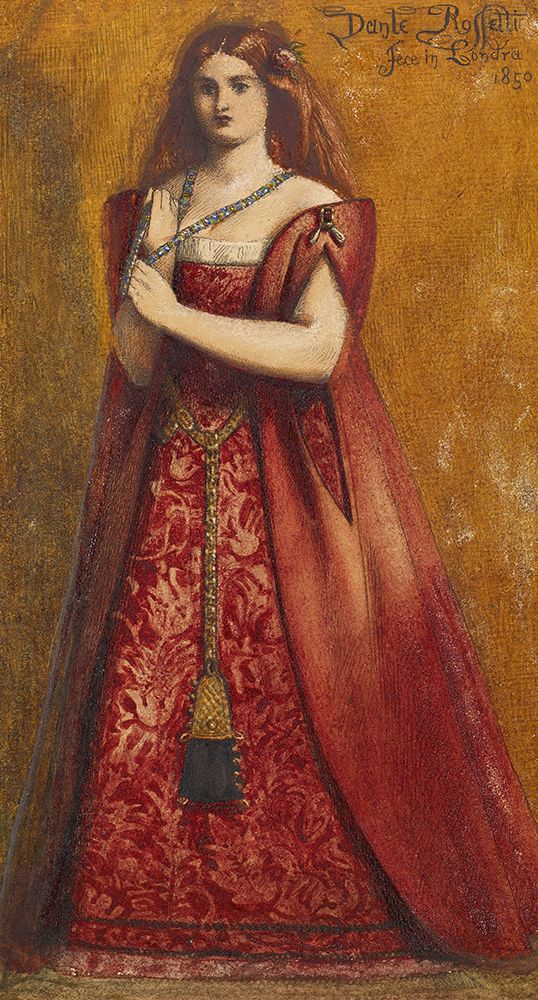 Rosso Vestita Dressed in Red 1850 art print by Dante Gabriel Rossetti for $57.95 CAD