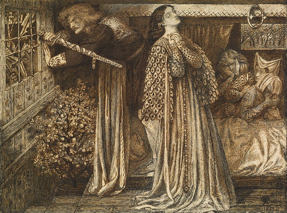 Sir Launcelot in the QueensChamber 1857 art print by Dante Gabriel Rossetti for $57.95 CAD