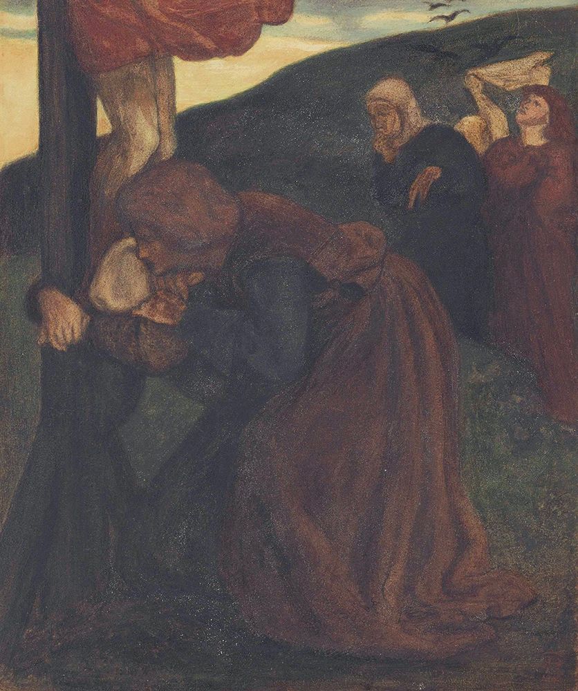 St John Comforting the Virgin at the Foot of the Cross 1862 art print by Dante Gabriel Rossetti for $57.95 CAD