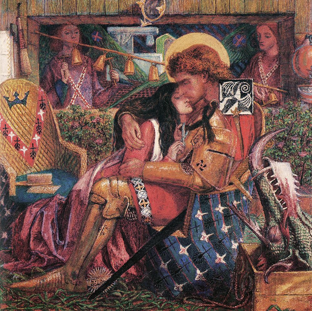 The Wedding of St George and Princess Sabra 1857 art print by Dante Gabriel Rossetti for $57.95 CAD