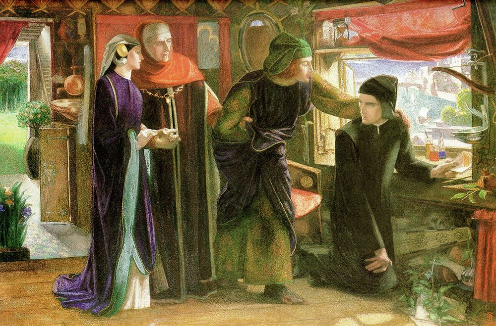 The First Anniversary of the Death of Beatrice 1853 art print by Dante Gabriel Rossetti for $57.95 CAD