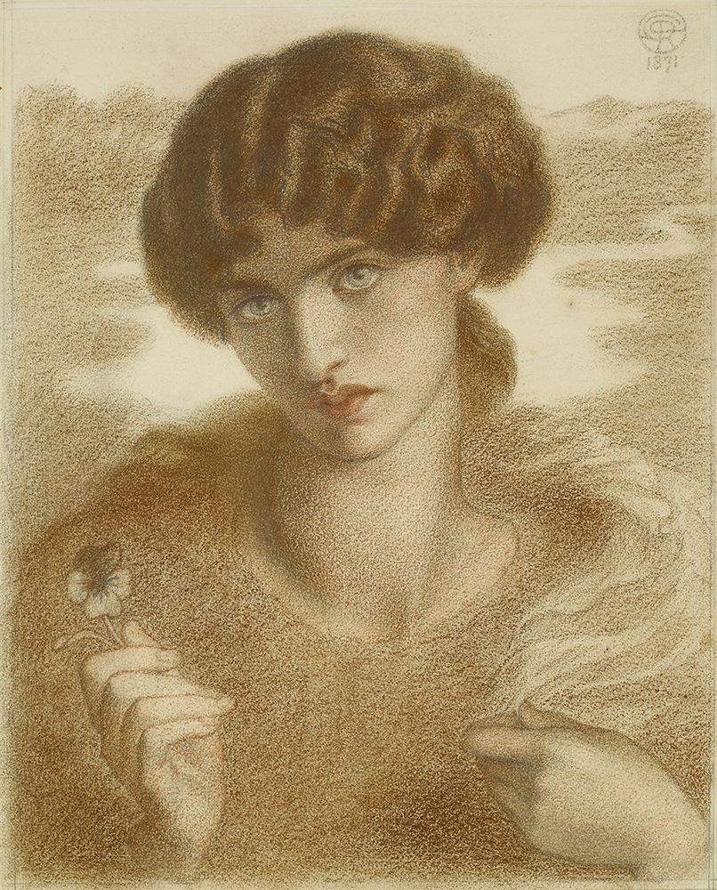 Water Willow Study of Female Head and Shoulders 1871 art print by Dante Gabriel Rossetti for $57.95 CAD