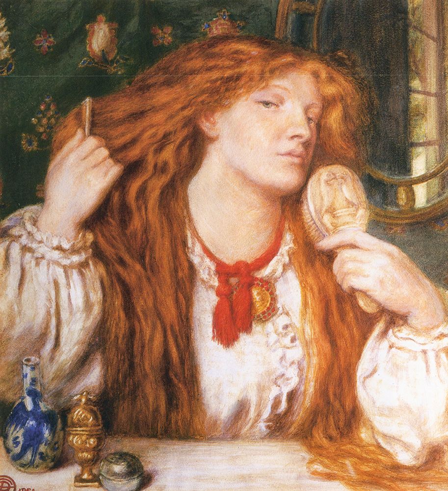 Woman Combing her Hair 1864 art print by Dante Gabriel Rossetti for $57.95 CAD