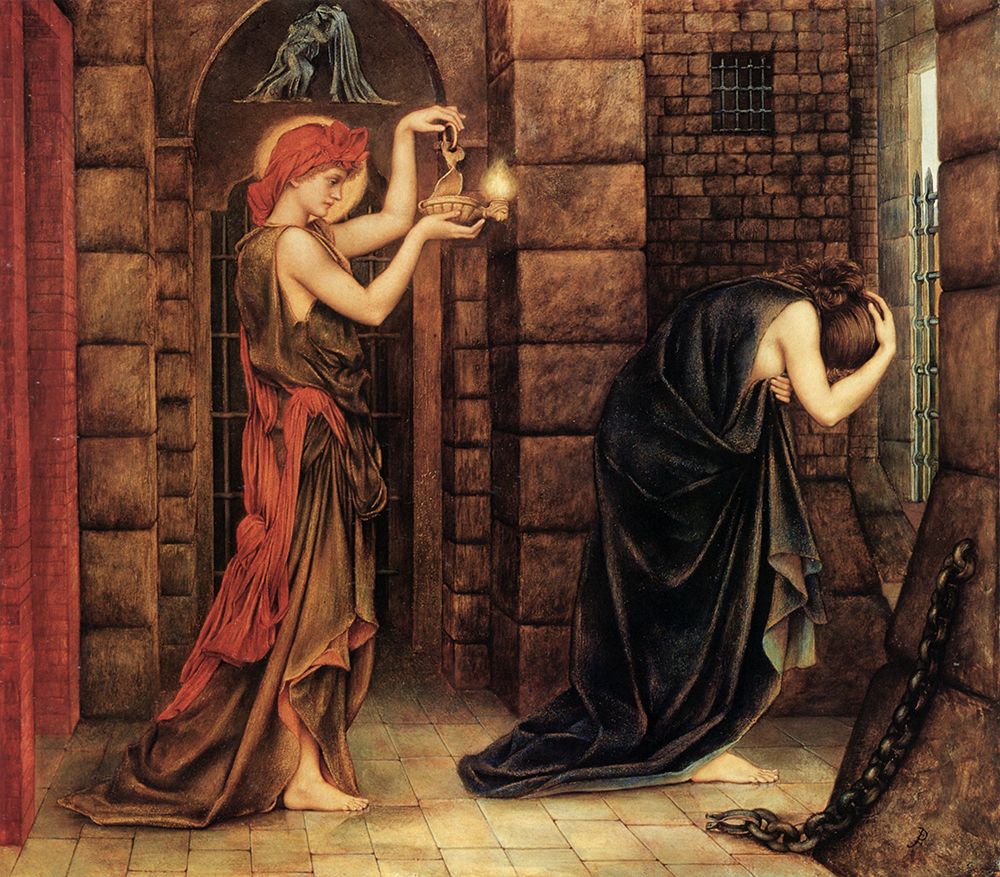 Hope in the Prison of Despair 1887 art print by Evelyn De Morgan for $57.95 CAD
