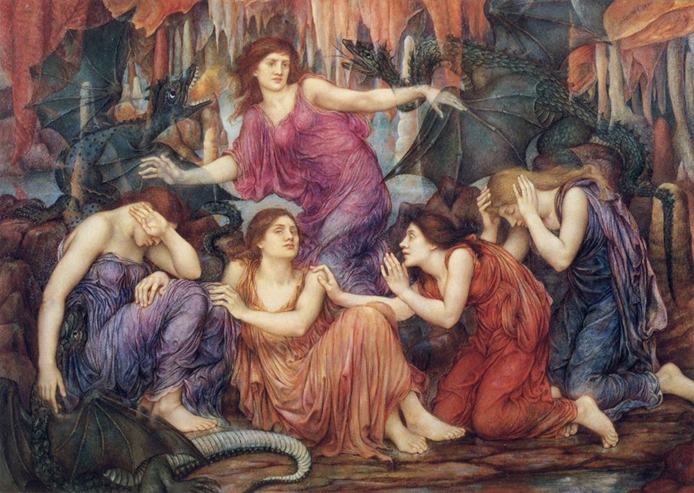 The Captives 1915 art print by Evelyn De Morgan for $57.95 CAD