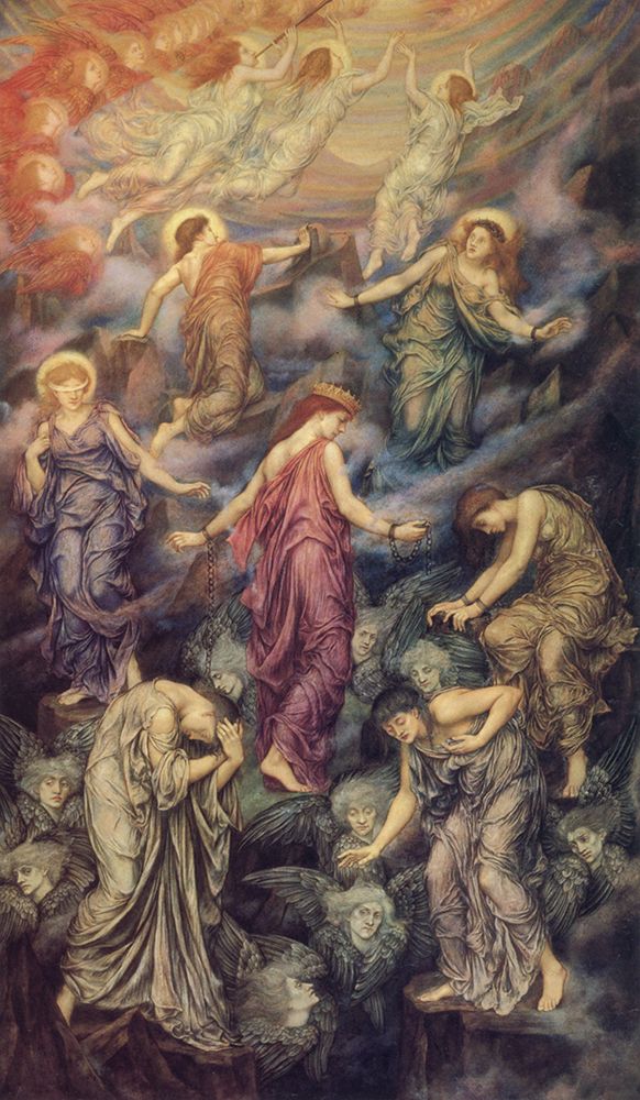 The Kingdom of Heaven Suffereth Violence 1878 art print by Evelyn De Morgan for $57.95 CAD