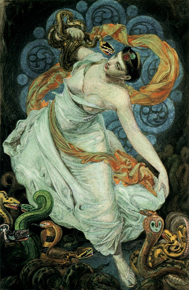 Bhanavar among the Serpents of Lake Keratis 1894 art print by Frederick Sandys for $57.95 CAD