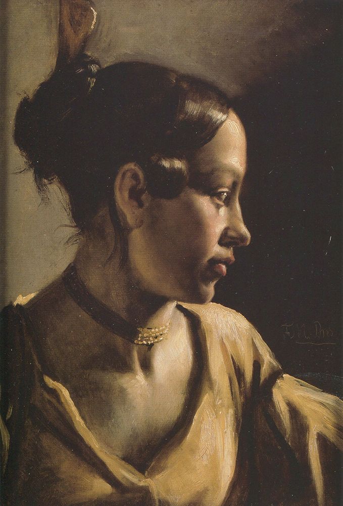 Head of a Girl ca 1840 art print by Ford Madox Brown for $57.95 CAD