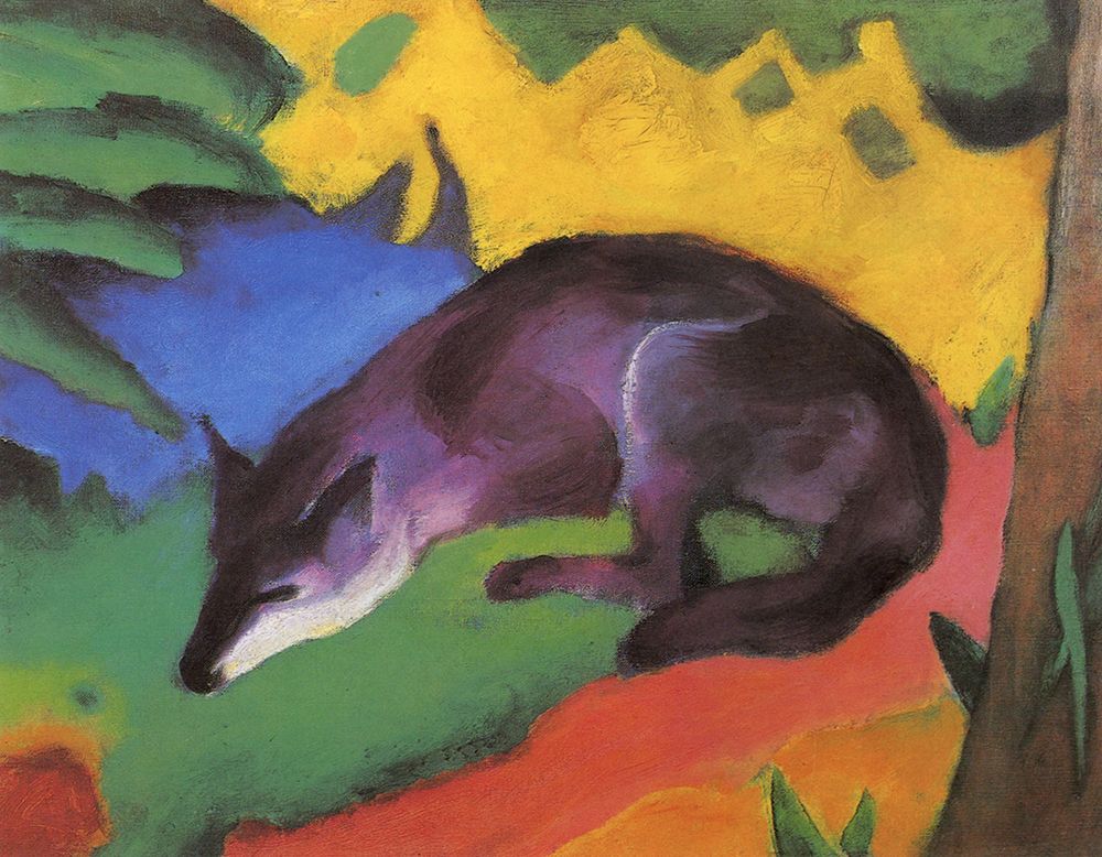 Blue-black Fox 1911 art print by Franz Marc for $57.95 CAD
