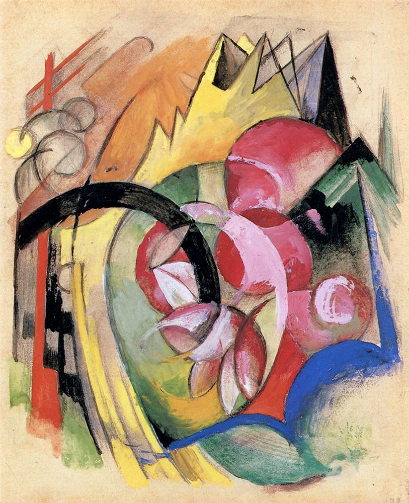 Colourful Flowers 1913 art print by Franz Marc for $57.95 CAD