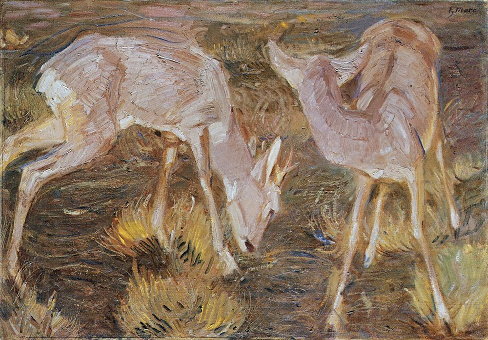 Deer at Dusk 1909 art print by Franz Marc for $57.95 CAD