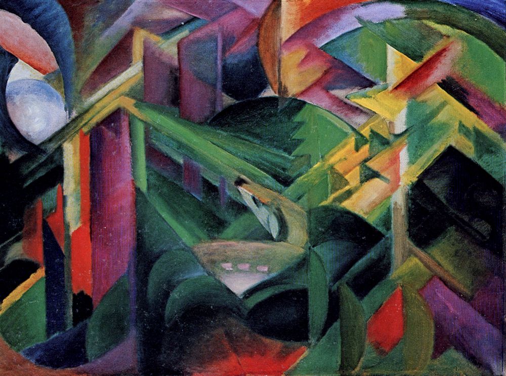 Deer in a Monastery Garden 1912 art print by Franz Marc for $57.95 CAD