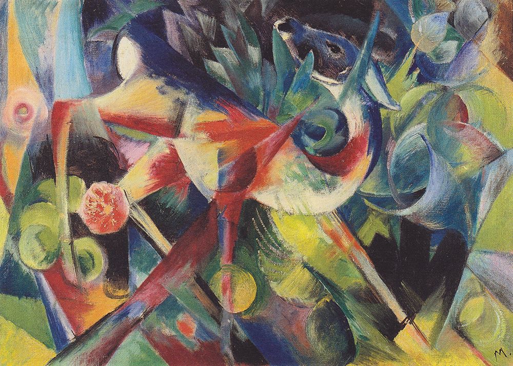 Deer in Flower Garden 1913 art print by Franz Marc for $57.95 CAD