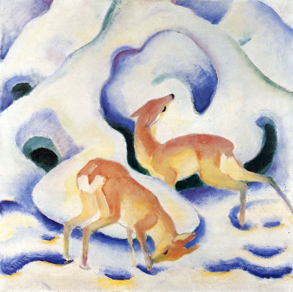 Deer in the Snow 1911 art print by Franz Marc for $57.95 CAD