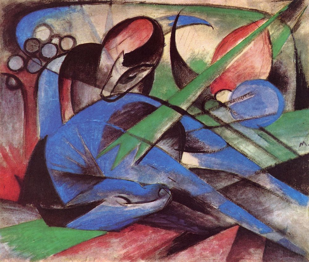 Dreaming Horse 1913 art print by Franz Marc for $57.95 CAD