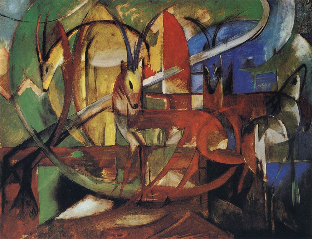 Gazelles 1913 art print by Franz Marc for $57.95 CAD