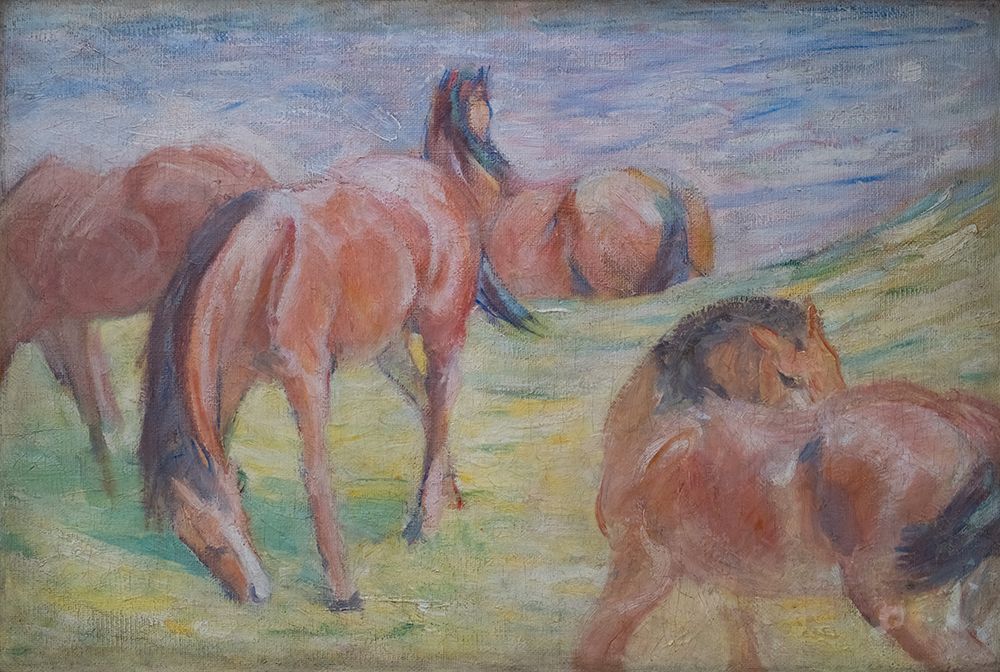 Grazing Horses I art print by Franz Marc for $57.95 CAD