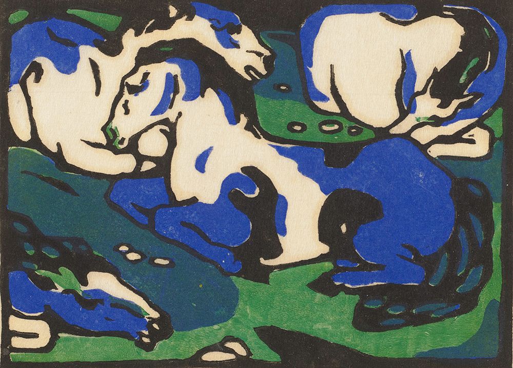 Horses Resting, 1911 art print by Franz Marc for $57.95 CAD
