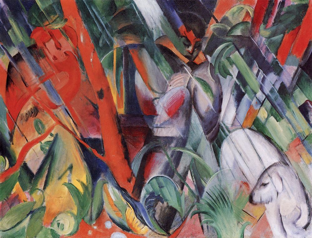 In the Rain 1912 art print by Franz Marc for $57.95 CAD