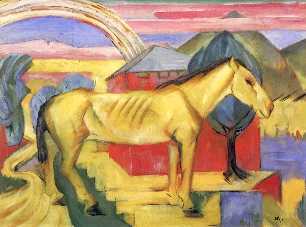 Long Yellow Horse 1913 art print by Franz Marc for $57.95 CAD