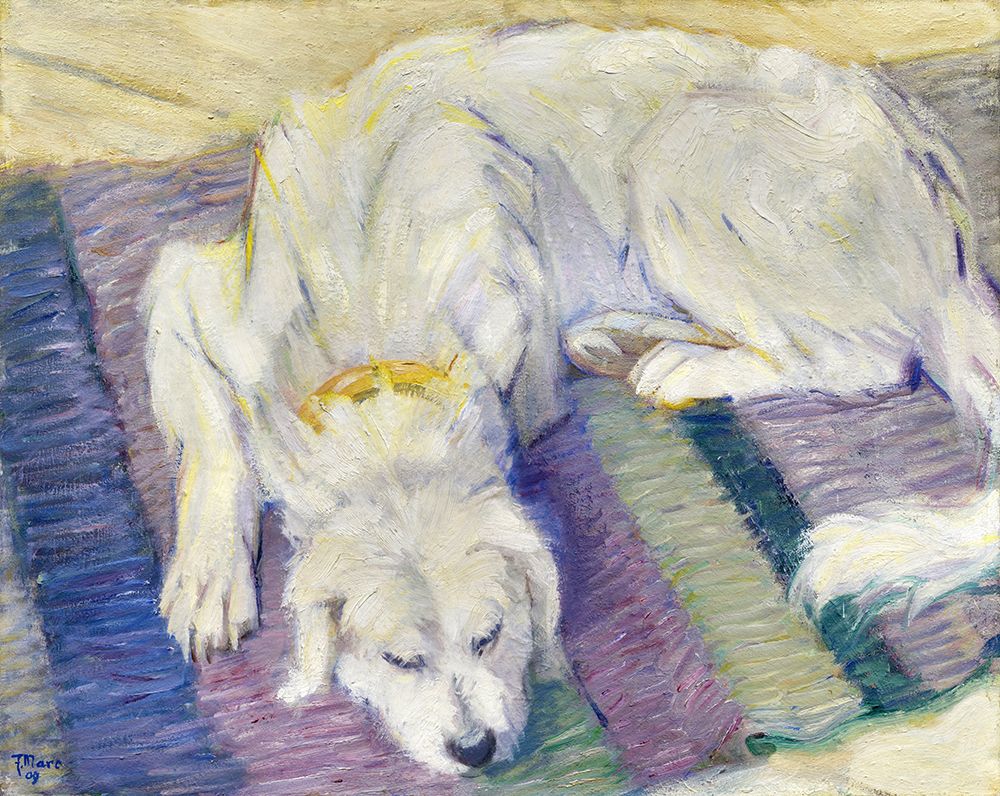 Lying Dog, Russian 1909 art print by Franz Marc for $57.95 CAD
