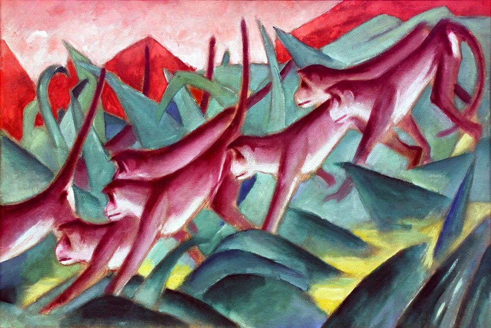 Monkey Frieze 1911 art print by Franz Marc for $57.95 CAD