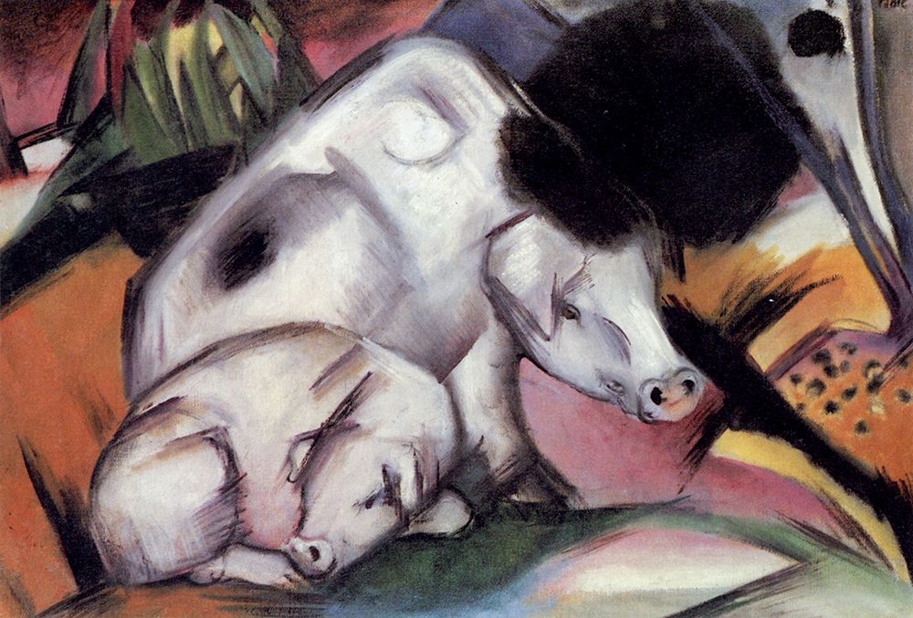 Pigs 1912 art print by Franz Marc for $57.95 CAD