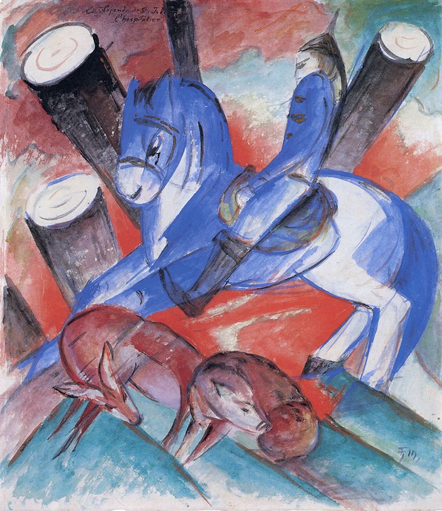 Saint Julian lHospitalier 1913 art print by Franz Marc for $57.95 CAD