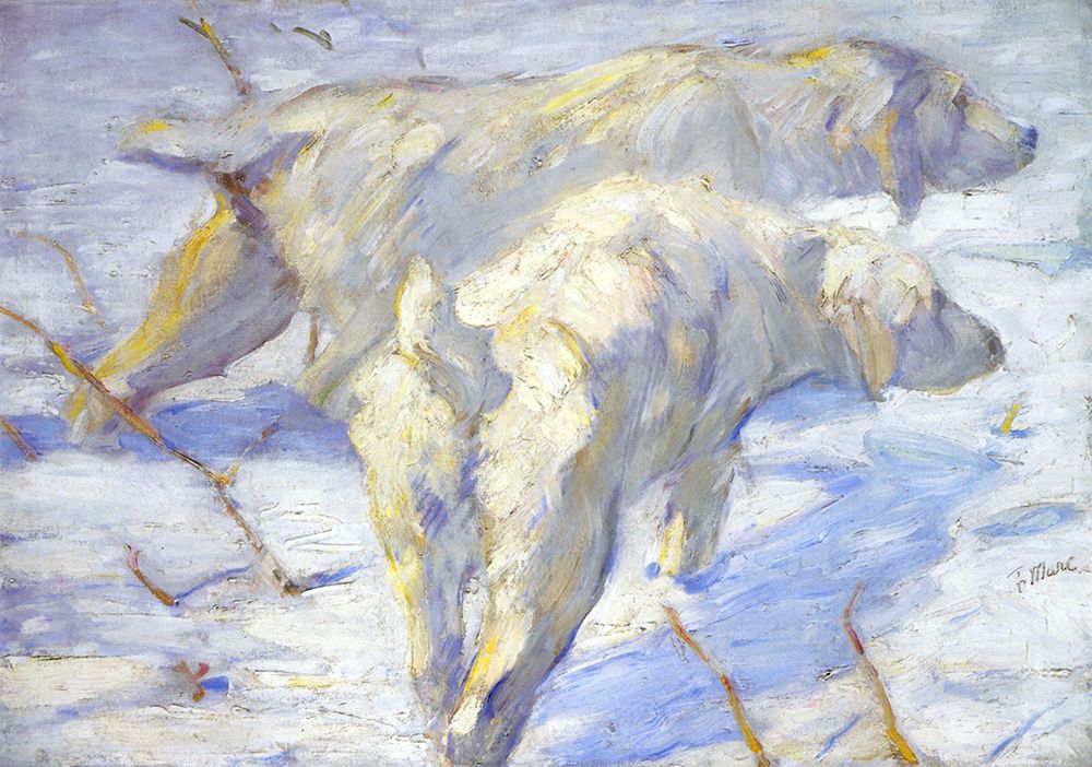 Siberian Sheepdog in the Snow 1909 art print by Franz Marc for $57.95 CAD