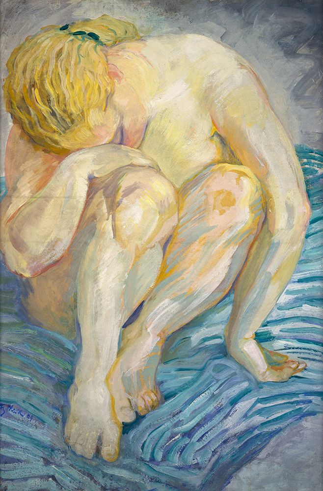 Study Female Nude 1909 art print by Franz Marc for $57.95 CAD