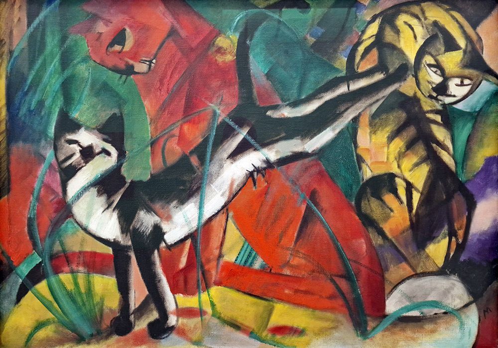 Three Angora Cats 1913 art print by Franz Marc for $57.95 CAD