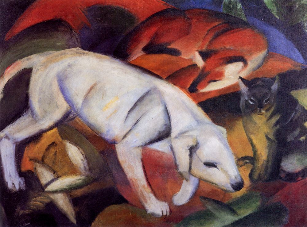 Three Animals Dog, Cat, Fox 1912 art print by Franz Marc for $57.95 CAD