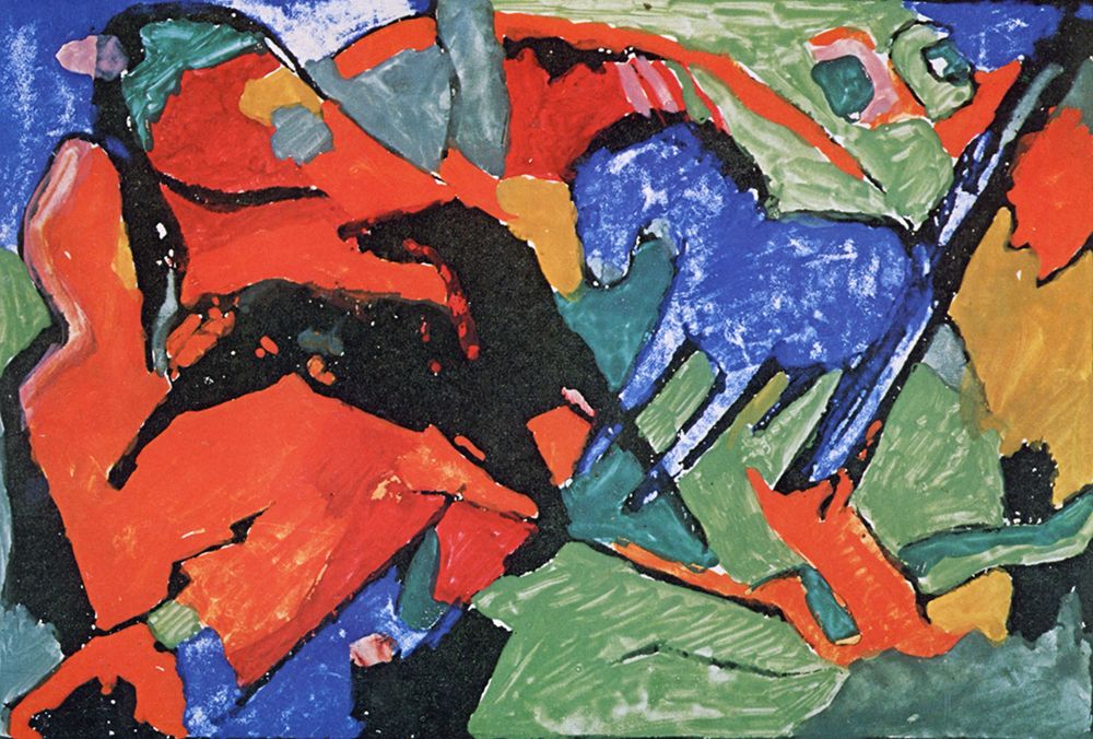 Two Horses 1911 art print by Franz Marc for $57.95 CAD