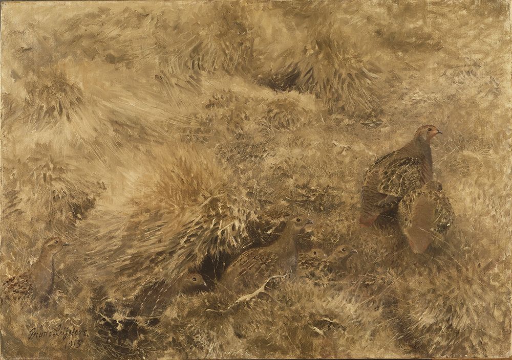Autumn Landscape with Partridges 1913 art print by Bruno Liljefors for $57.95 CAD